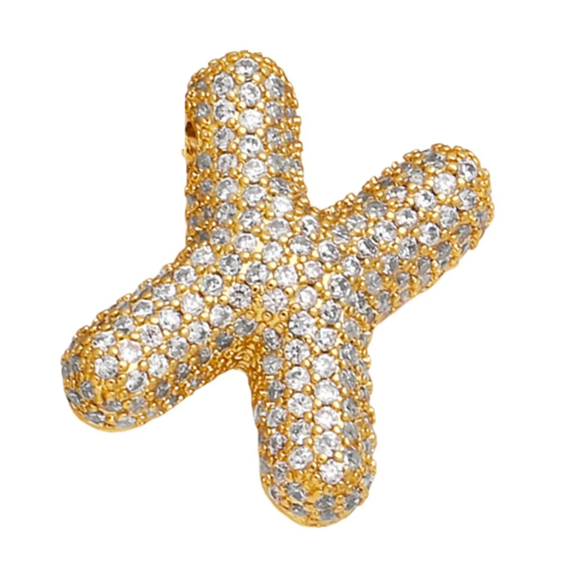 2026 Stainless Steel Bubble Letter A-Z Necklace Cubic Zirconia Pendant Women Girls