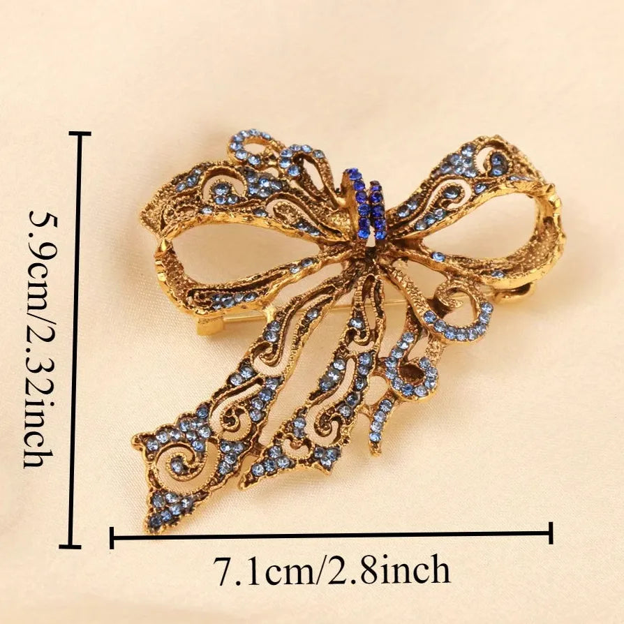 Luxury Bow Brooch Pin Classic Style Jewelry Gift for Women Men