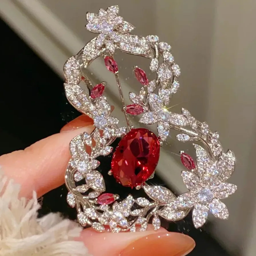 Luxury Gourd Hollow Botanical Brooch Pin for Women Classic Style