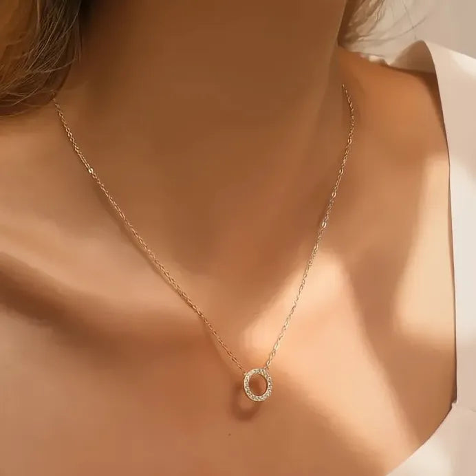 Geometric Cubic Zirconia Pendant Necklace for Wedding & Engagement