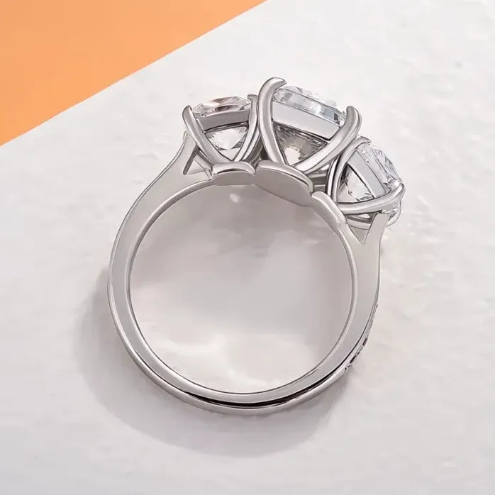 Geometric Cubic Zirconia Bridal Wedding Ring for Women Luxury Jewelry