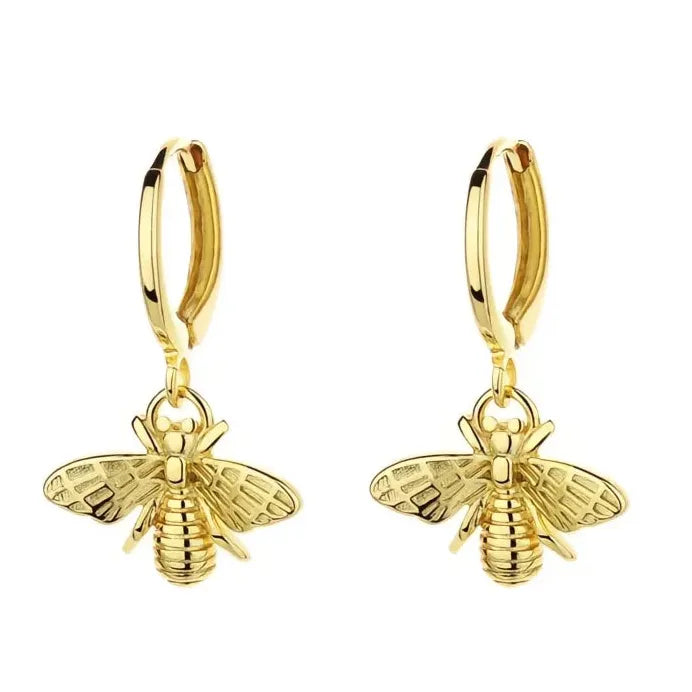 Gold Bee Shaped Women’s Drop Earrings Trendy Party Fashion Jewelry