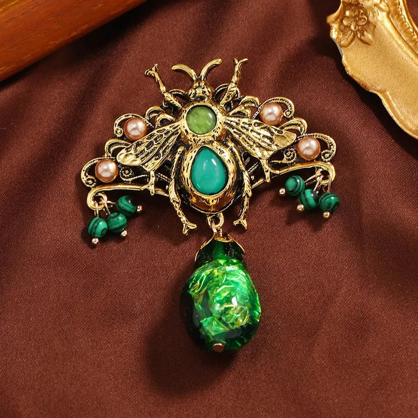 Luxury Insect Brooches Cicada Beetle Bee Mantis Pin for Women