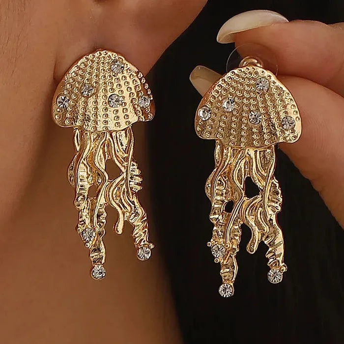 Jellyfish Drop Earrings Copper Alloy Beach Party Jewelry for Women
