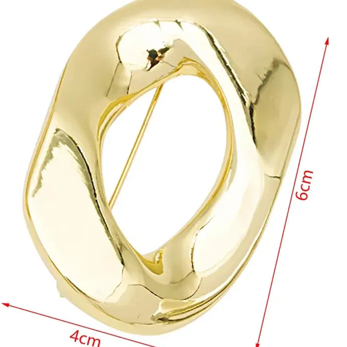 Geometric Zinc Alloy Circular Brooch Punk Rock Jewelry for Women Men
