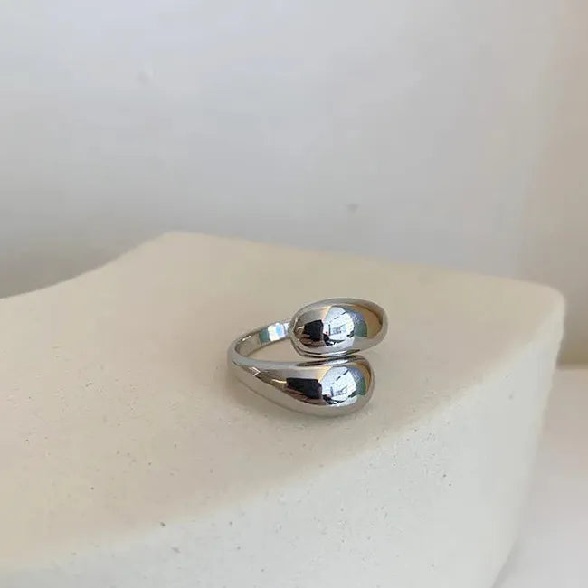 Adjustable Vintage Double Ball Cocktail Ring for Women Men Y2K Jewelry