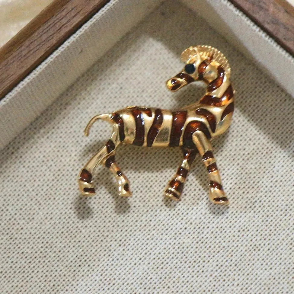Luxury Zebra Animal Brooch Pin Classic Style Gift for Men Women