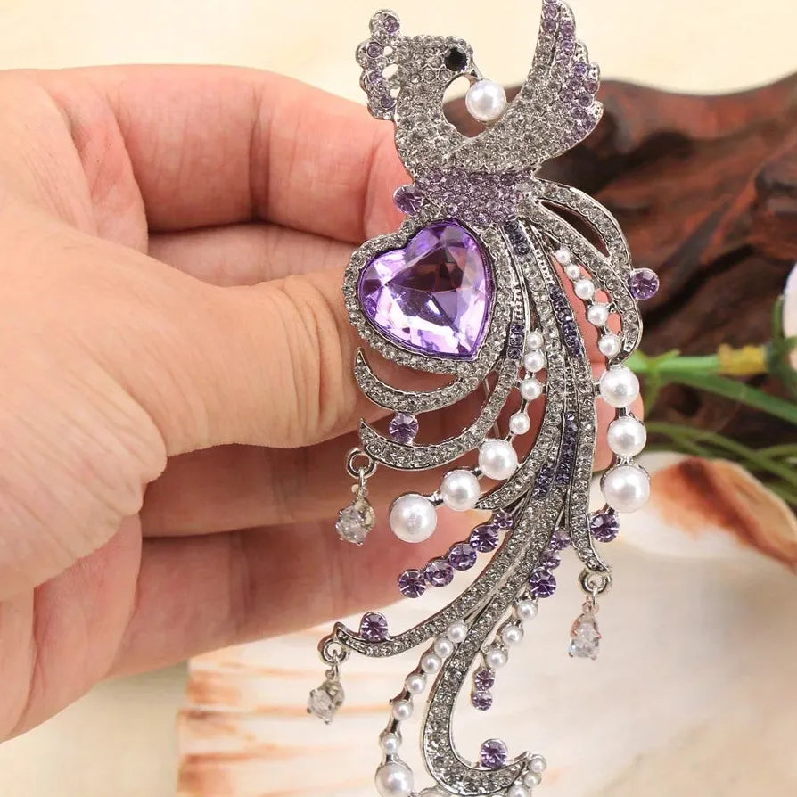 Elegant Peacock Phoenix Brooch Wedding Gift for Men and Women