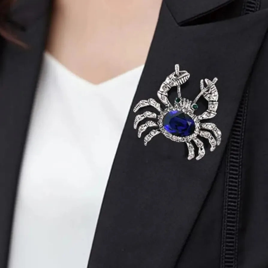 Elegant Rhinestone Crab Brooch Classic Jewelry for Women