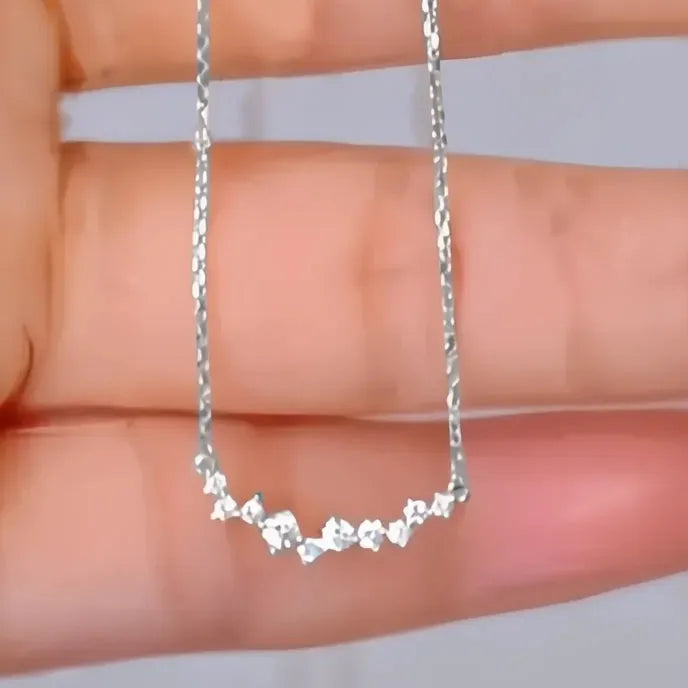 Trendy Pendant Necklace for Women with Shiny Cubic Zirconia Wedding Band Charm Jewelry