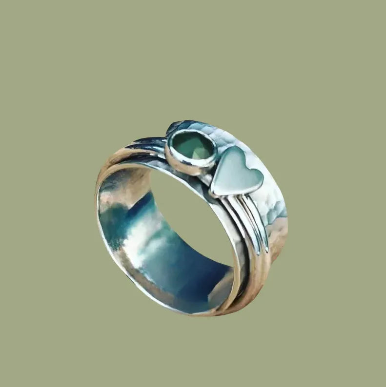 Vintage Lover Heart Personalized Zinc Alloy Rings for Women Men Fashion Jewelry