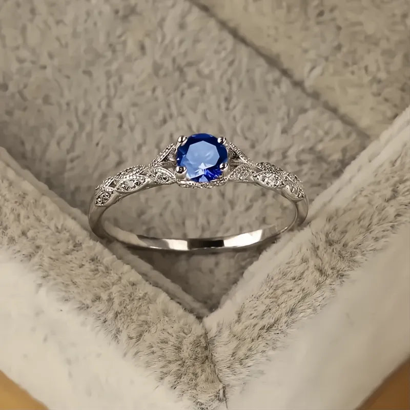 Light Luxury Cubic Zirconia Women's Ring Brass Metal Simple Fashion Temperament Ring