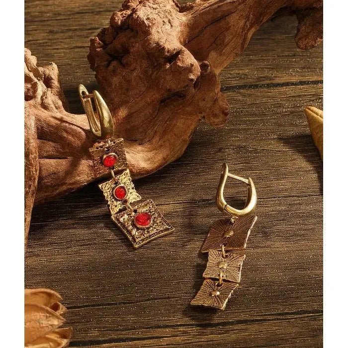 Vintage Bohemian Zinc Alloy Drop Earrings Personalized Metal Pendants Jewelry Gifts