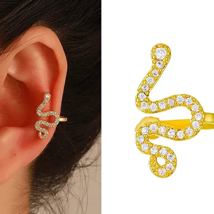 Vintage Gothic Multi Layer Snake Clip Earrings Punk Animal Jewelry Gift Women