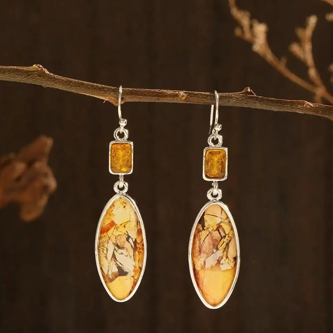 Bohemian Style Women's Resin Drop Earrings Ethnic Retro Beach Party Jewelry Gift