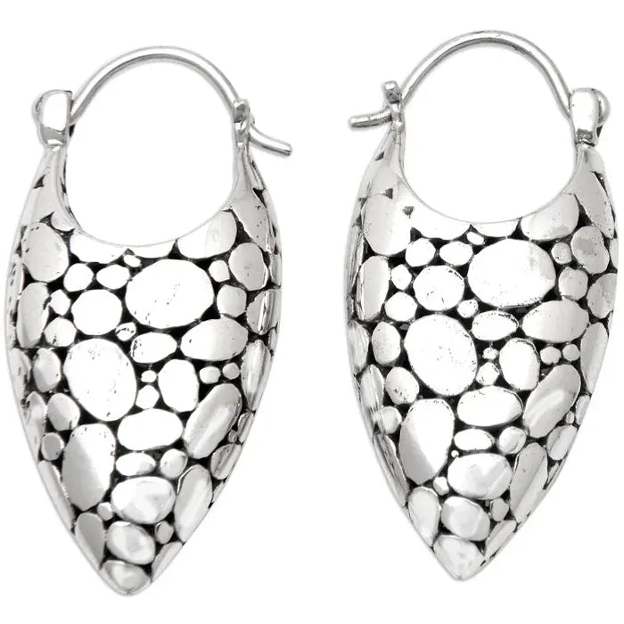 Retro Geometric Zinc Alloy Metal Mesh Hoop Earrings for Women Girls Gift