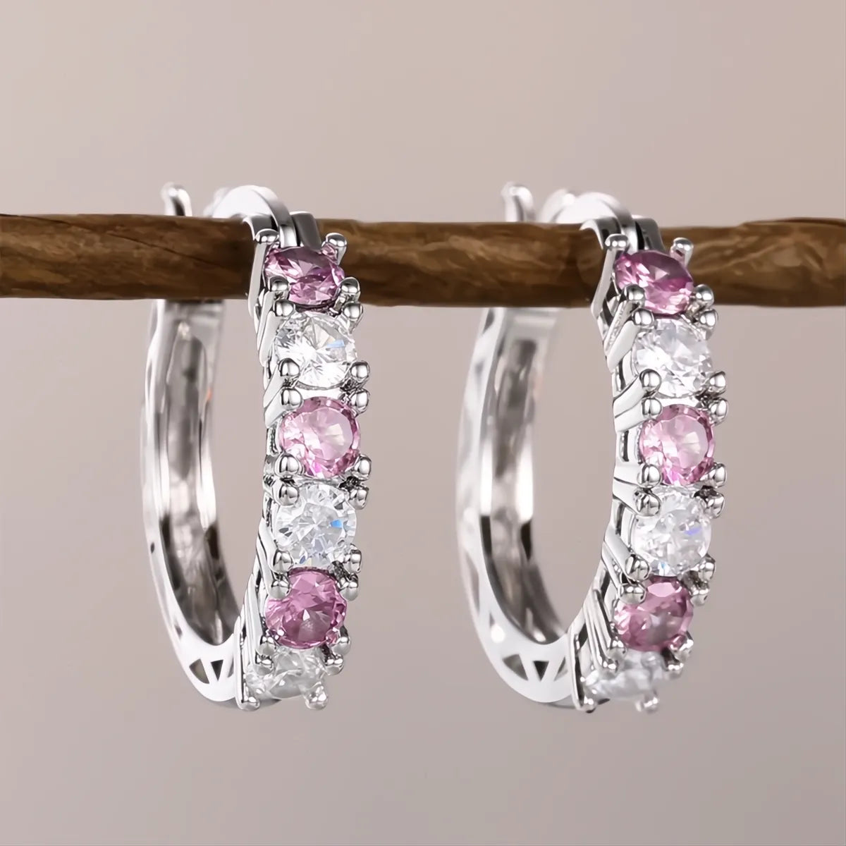 Unique Design Hollow Out Irregular Gold Color Hoop Earrings for Women Cubic Zirconia Fashion Jewelry