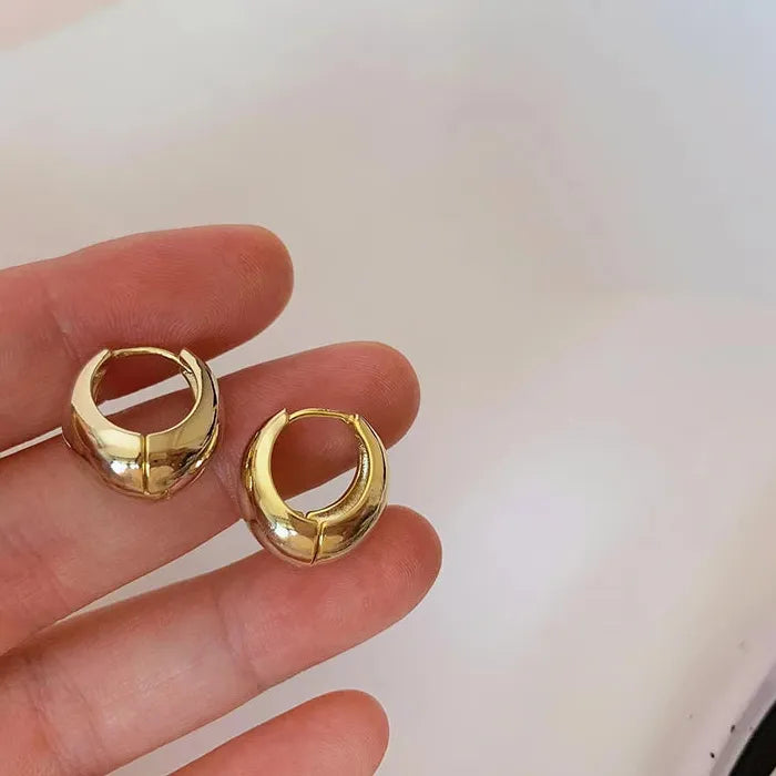 Geometric Zinc Alloy Hoop Earrings Round Circle Punk Jewelry for Women