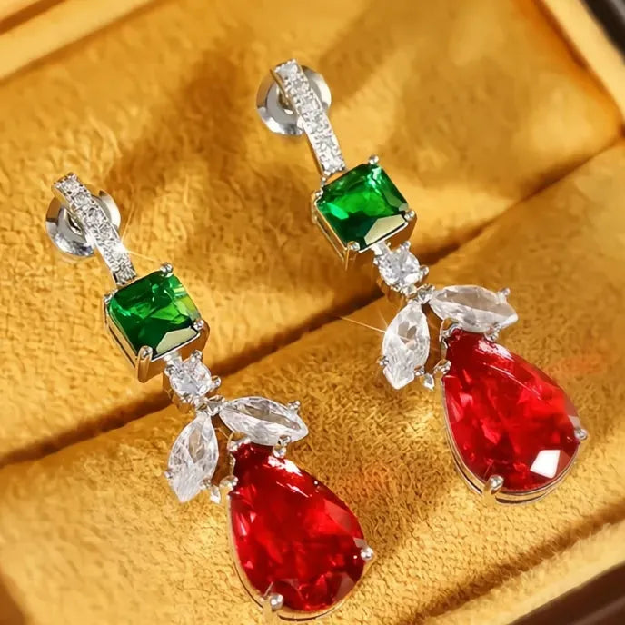 Fashion Women's Geometric Drop Earrings with Cubic Zirconia Pendant Trendy Jewelry for Anniversary