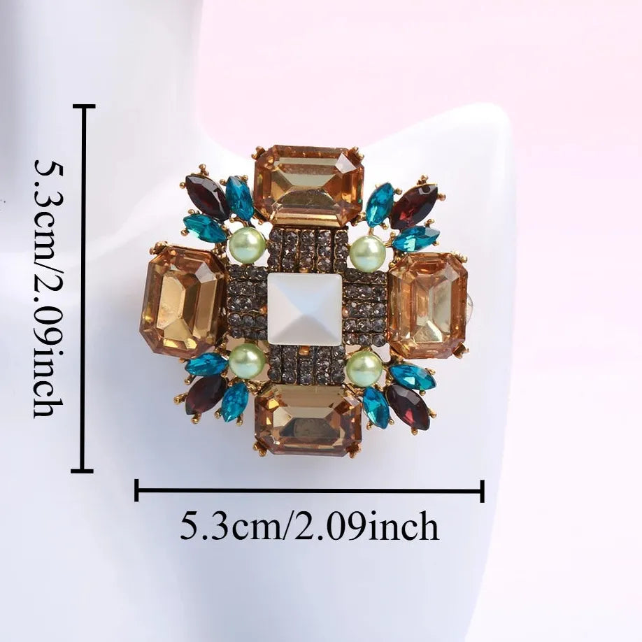 Elegant Classic Cross Flower Brooch Pin Jewelry Gift for Men Women