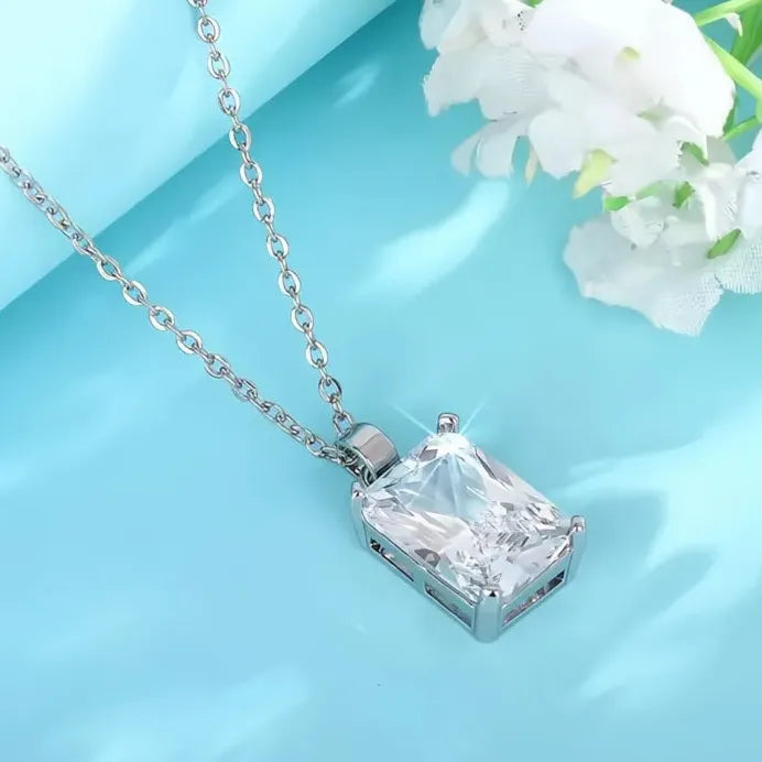 Geometric Cubic Zirconia Pendant Necklace Copper Alloy Minimalist Jewelry