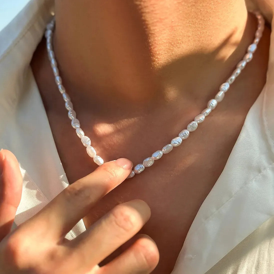 Thorns Chain Imitation Pearl Necklace Men Hip-Hop Punk Jewelry 2026 Trend