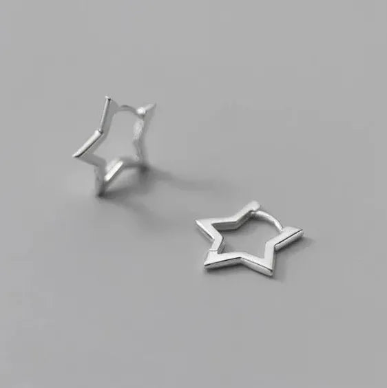 6Pcs Star Hoop Earrings for Women Gothic Rock Piercing Jewelry Fashion Accessory