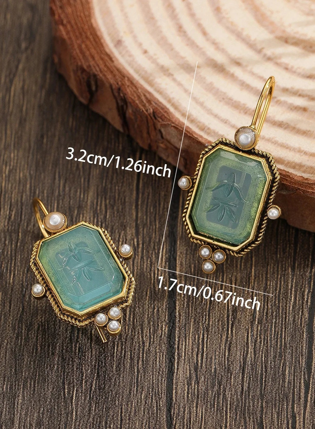 Vintage Geometric Pearl Drop Earrings Women Zinc Alloy Bridal Jewelry Gift