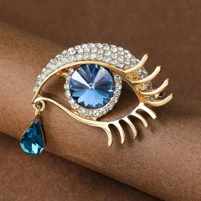 Luxury Sparkling Devil Eyes Brooch Pin for Women Men Classic Style