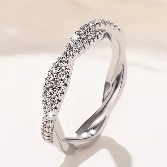 Dainty Thin Rings for Women Cubic Zirconia Brass Minimalist Fashion Statement Jewelry