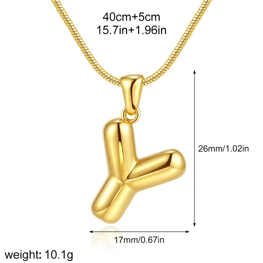 A-Z Alphabet Initial Necklace for Women 18k Gold Plated Pendant Choker Jewelry Gift