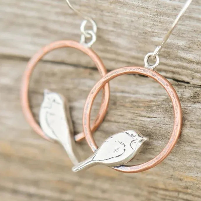 Vintage Bohemian Zinc Alloy Bird Pendant Earrings for Ladies, Cute Animal Jewelry