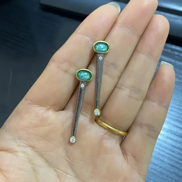 Vintage Green Australian Treasure Zinc Alloy Drop Earrings for Women