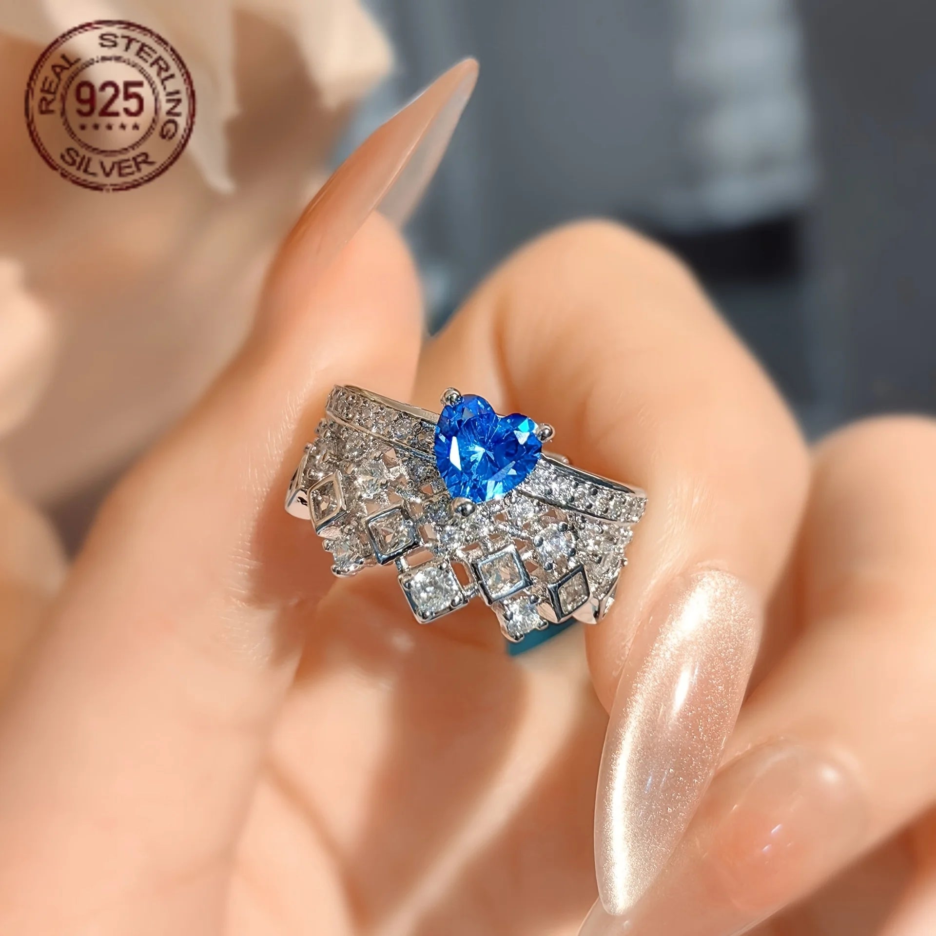 2026 Romantic Love Heart Crown Ring 925 Sterling Silver – White Gold Plated Wedding Ring