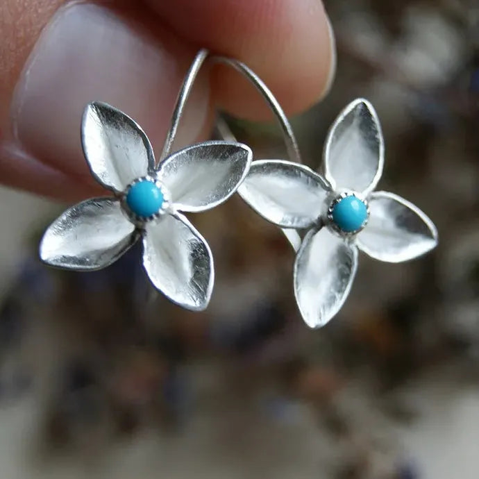 Vintage Petal Design Bohemian Zinc Alloy Earrings for Women Daily Wear