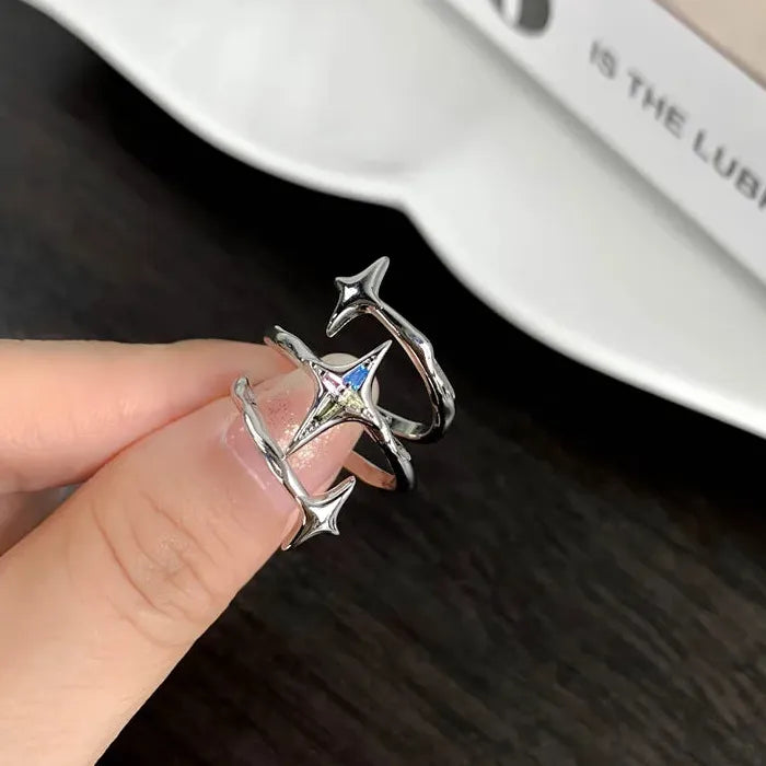 Gothic Butterfly Ring with Red Drop Glaze for Women Men Party Gift