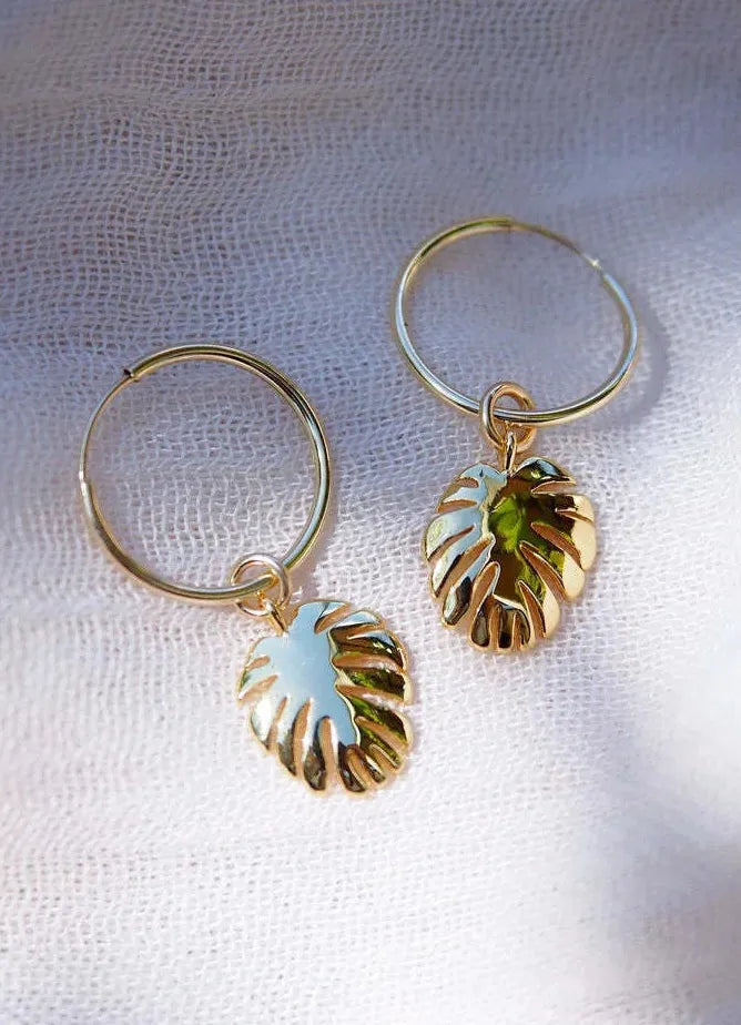 Bohemian Tropical Leaf Pendant Zinc Alloy Earrings for Women and Girls New Style