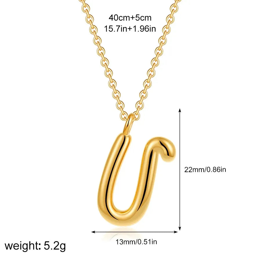 18K Gold Plated A-Z Initial Necklace Waterproof Alphabet Choker Jewelry Gift Women