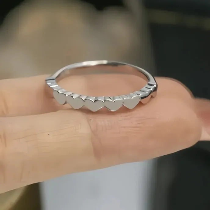 Minimalist Heart Ring for Women Brass Metal Silver Gold Love Jewelry Stylish