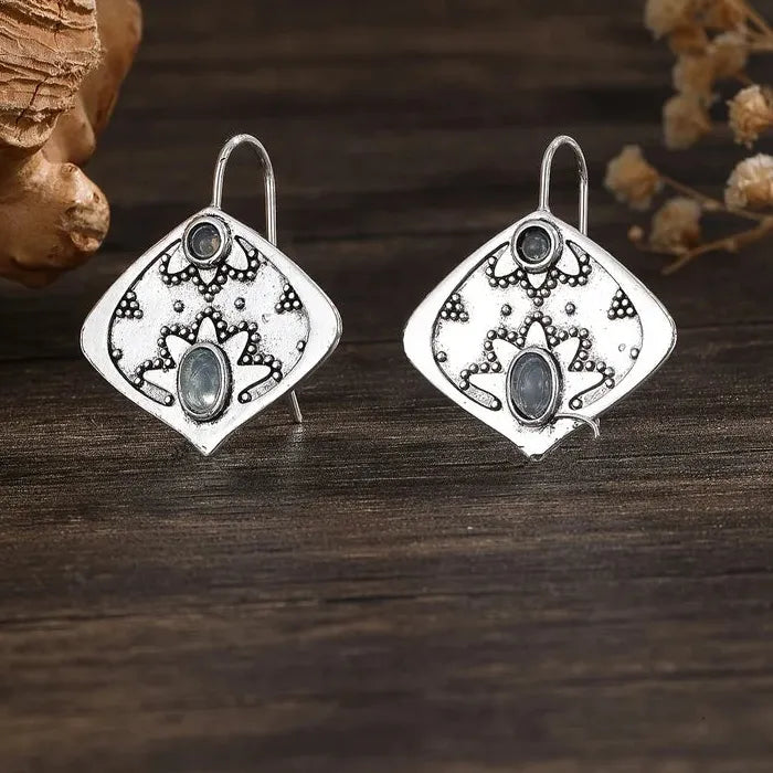 Retro Geometric Bohemian Zinc Alloy Drop Earrings for Women Daily Wear