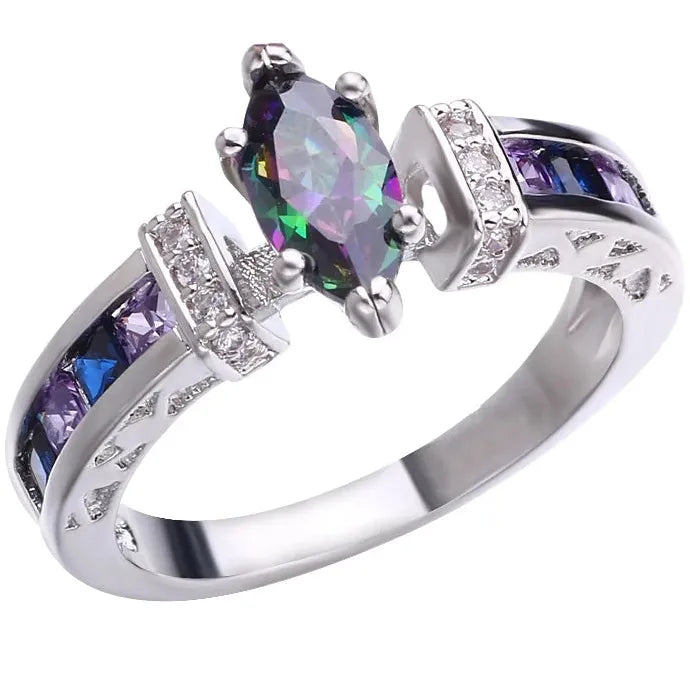 Women Torina Crystal Quartz Zinc Alloy Ionix Ring Magnetic Therapy Weight Loss