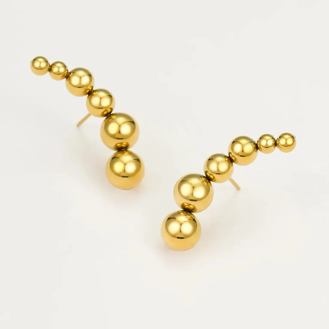 Vintage Gold Round Copper Stud Earrings for Women Classic Geometric Jewelry Gift