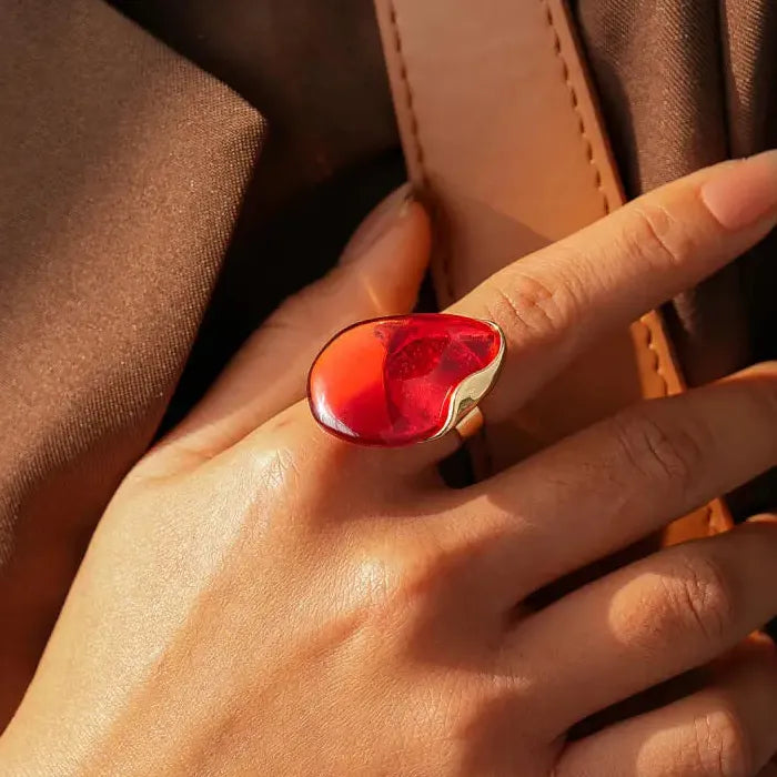 Bohemian Irregular Geometric Adjustable Mood Tracker Ring for Women Men