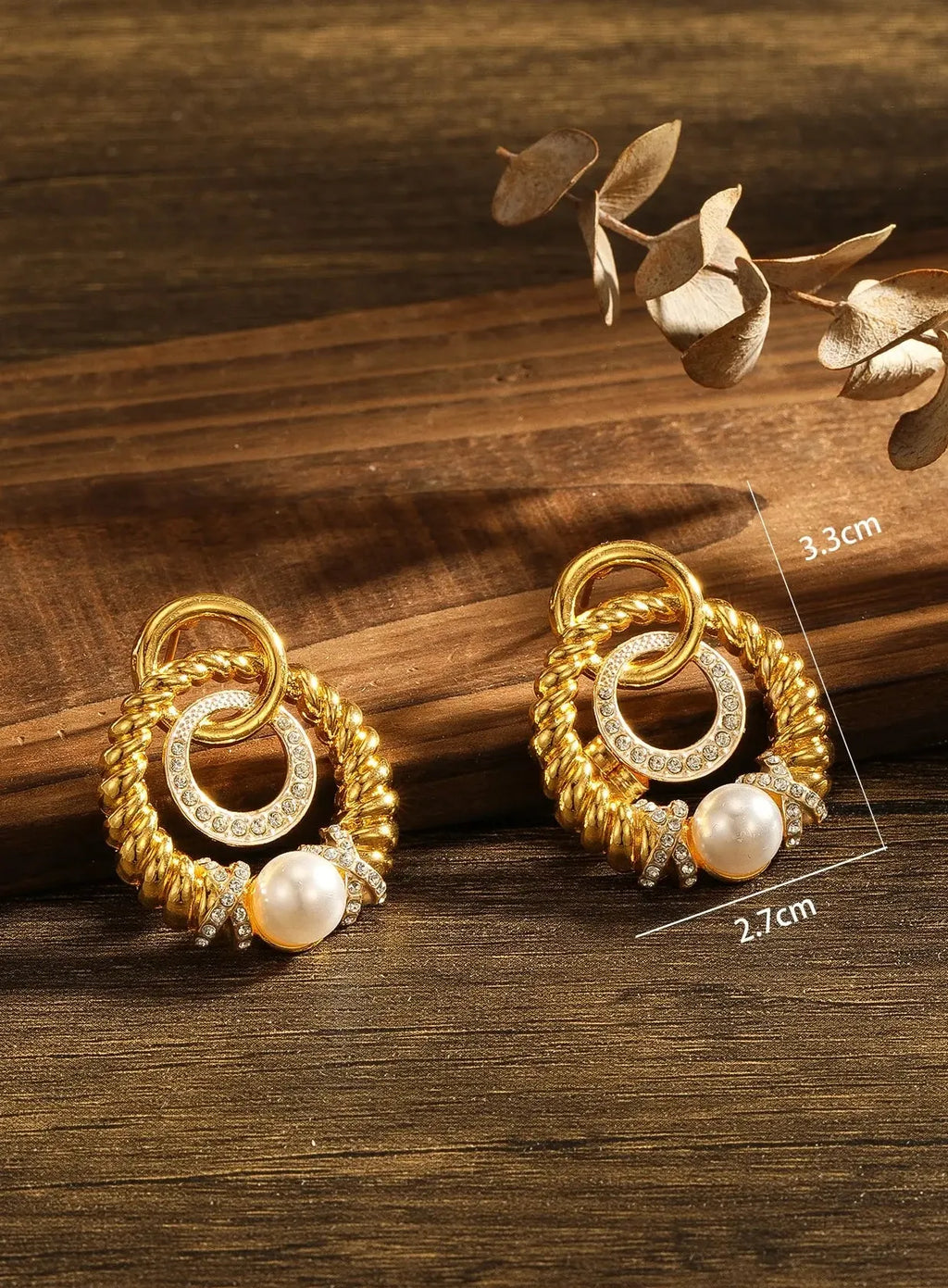 Twisted Thread Circle Drop Earrings Gold Metal Zinc Alloy Women's Jewelry