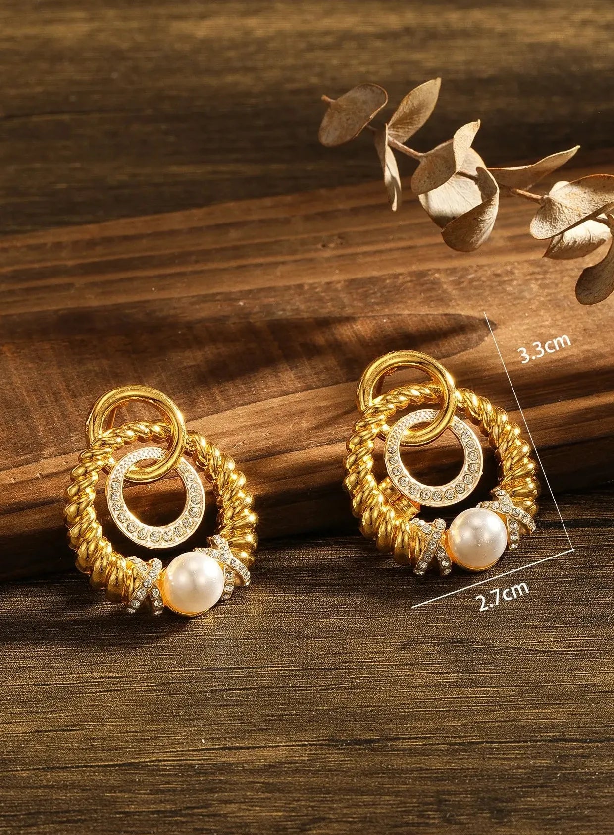 Twisted Thread Circle Drop Earrings Gold Metal Zinc Alloy Women's Jewelry