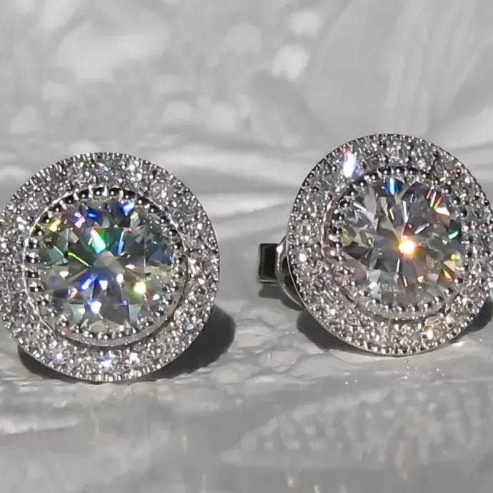 Luxury AAA CZ Geometric Brass Stud Earrings for Women, 7 Colors
