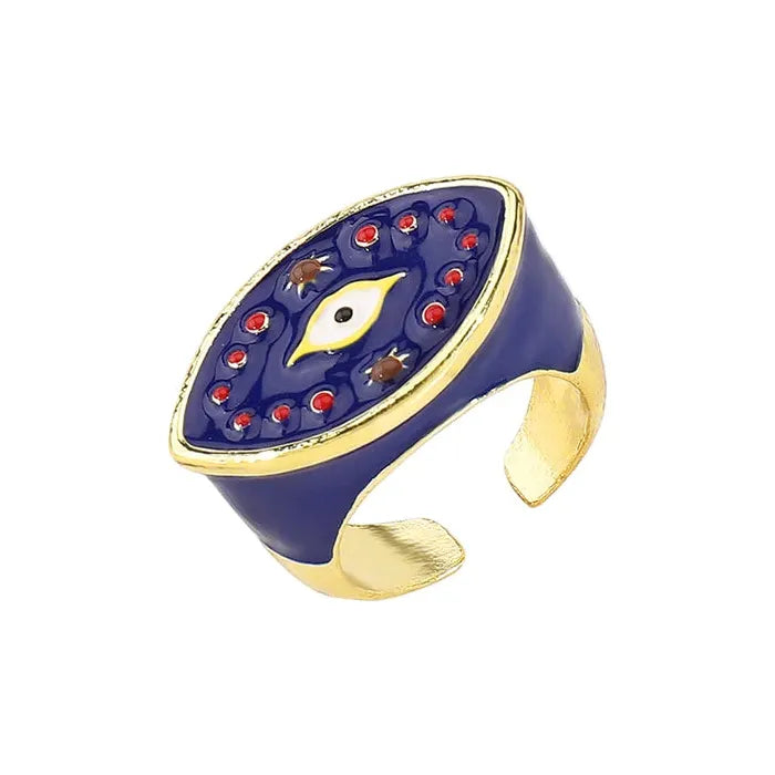 Adjustable Flower Tree Leaf Eye Rings for Women Men Gift 2025 Vintage Jewelry