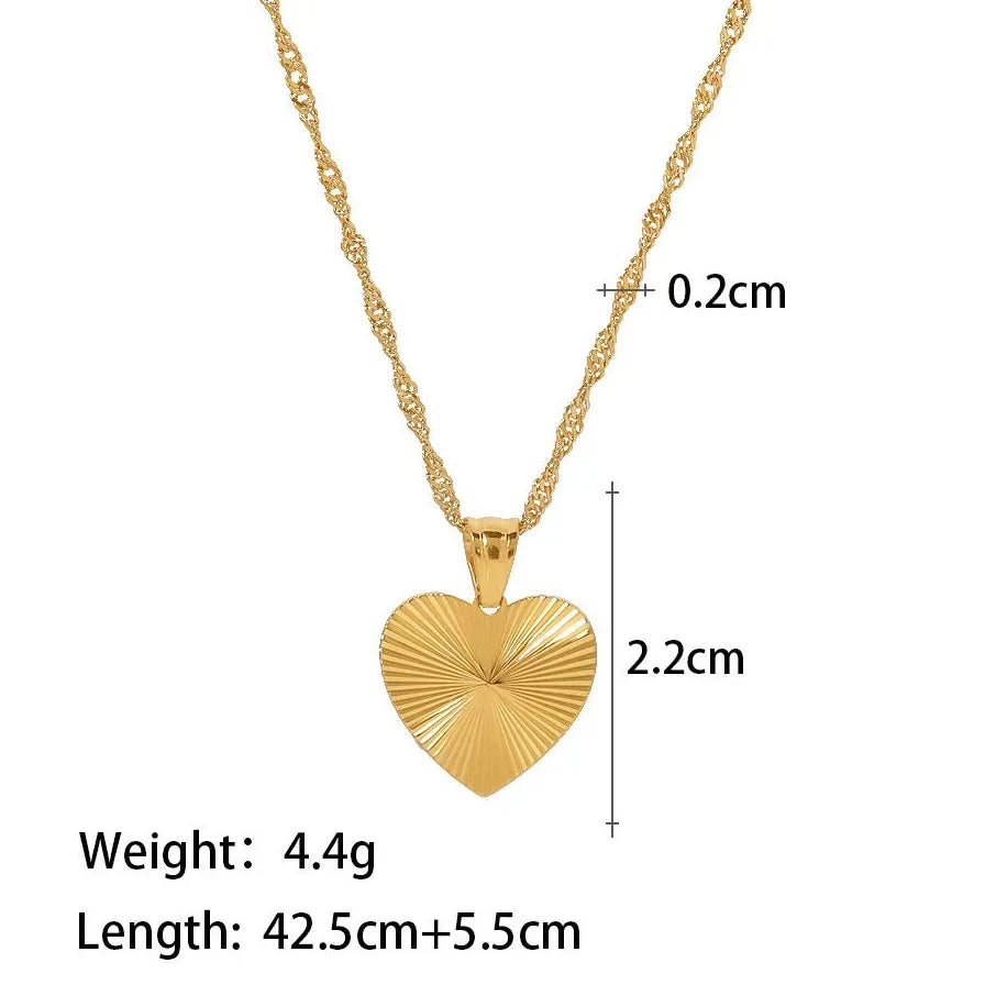 Punk Stainless Steel Heart Butterfly Pendant Necklace Women Gold Plated Choker Jewelry