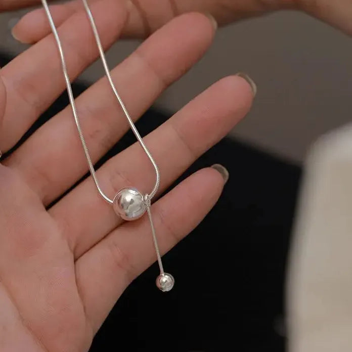 Simple Golden Circle Pendant Stainless Steel Non-Fading Necklace for Women
