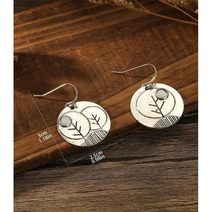Silver Waterdrop Flower Leaf Earrings with Pink Green Stone for Women Wedding Jewelry